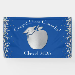 Lehrerin Bildung Abschluss Blue Silver Banner