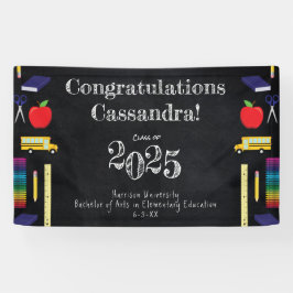 Lehrerin Bildung Chalkboard Abschluss Banner