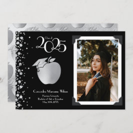 Lehrerin Bildung Silver Abschluss Black Einladung