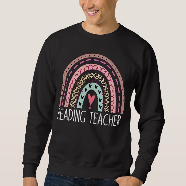 Lehrerin Boho Rainbow Back to School Apprec Sweatshirt (Vorderseite)