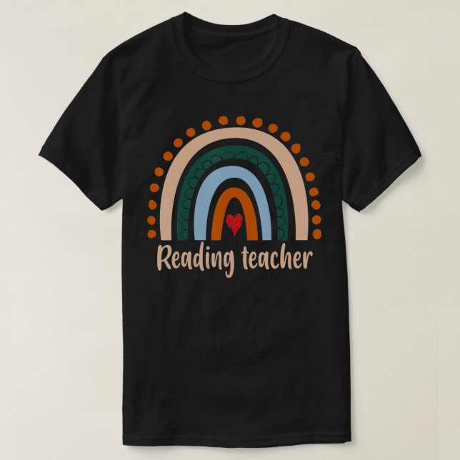 Lehrerin Boho Rainbow Back to School Apprec T-Shirt (Design vorne)