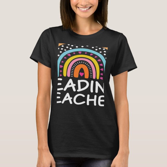 Lehrerin Boho Rainbow Back to School Apprec T-Shirt (Vorderseite)