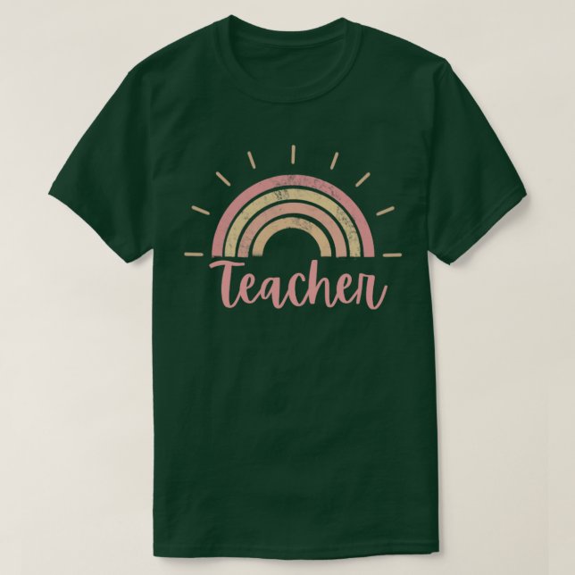Lehrerin Boho Ranbow T-Shirt (Design vorne)
