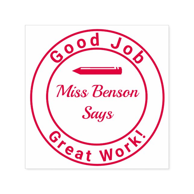 Lehrerin Briefmarke Großartige Arbeit Permastempel (Design)