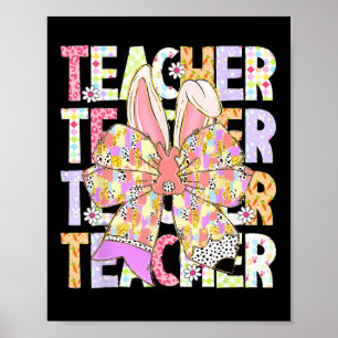 Lehrerin Bunny Coquette Bow Pencil Bunny Ostertag Poster