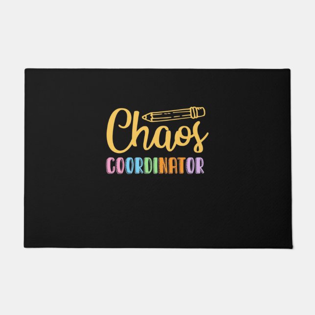 Lehrerin Chaos-Koordinator Fußmatte (Vorderseite)