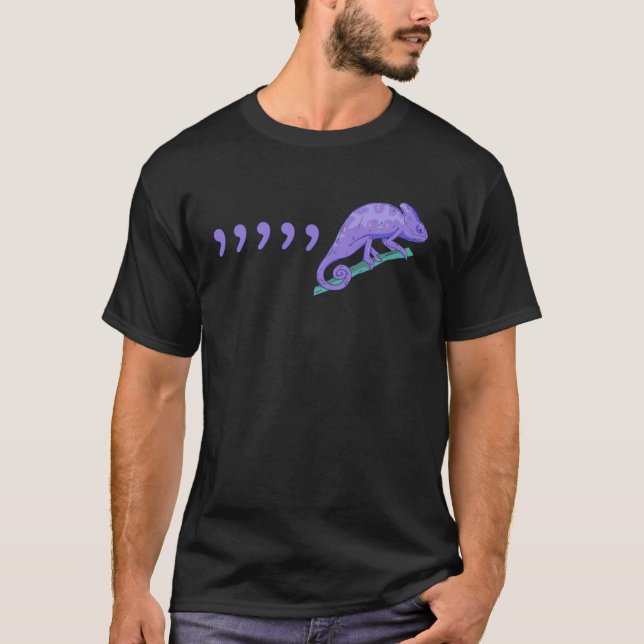 Lehrerin Comma Chameleon 80 s 5 T-Shirt (Vorderseite)