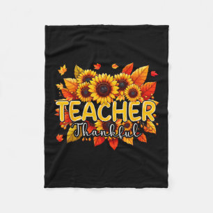 Lehrerin Dankbarer Erntedank Sonnenblumen Fall Pro Fleecedecke