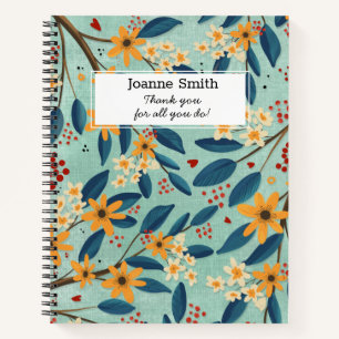 Lehrerin danke Ihnen für alle Notizbuch