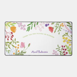 Lehrerin danke Ihnen Moderne Personalisierte Blume Schreibtischunterlage