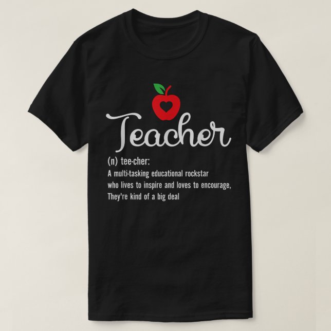 Lehrerin Definition Funny Teacher  T-Shirt (Design vorne)