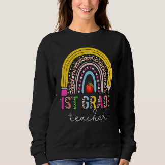 Lehrerin der 1. Klasse Süßer Regenbogen Bleistift  Sweatshirt