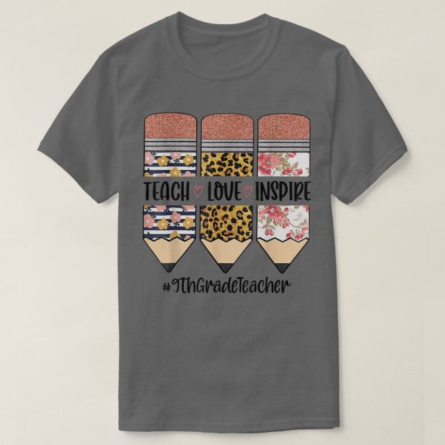 Lehrerin der 9. Klasse zurück zur Schule Lehrinspi T-Shirt (Design vorne)