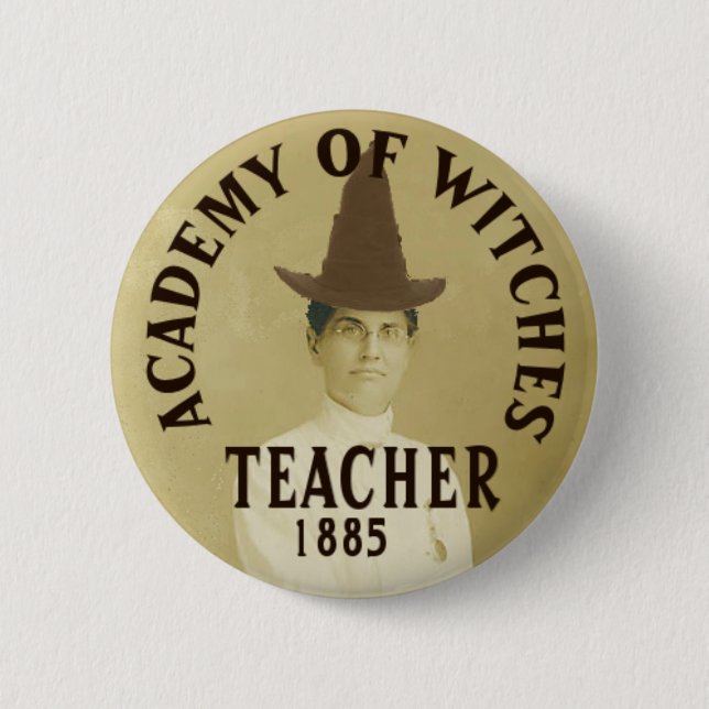 Lehrerin der Akademie der Hexen Pin Button (Vorderseite)