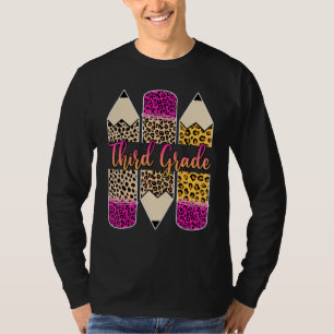 Lehrerin der dritten Klasse Leopard Bleistift Zurü T-Shirt