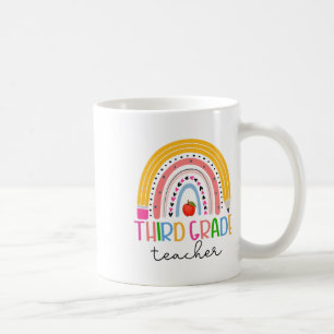 Lehrerin der dritten Klasse Zurück zur Schule Boho Kaffeetasse