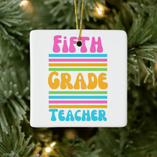 LEHRERIN DER FÜNFTEN KLASSE Virbrant Colors Bubble Keramikornament