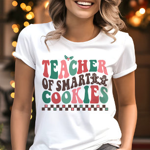 Lehrerin der schlauen Cookies Retro-Weihnachten Tri-Blend Shirt