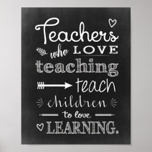 Lehrerin, die Liebe unterrichtet Poster