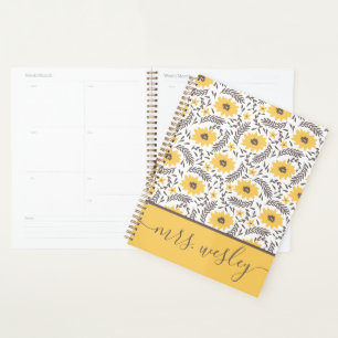 Lehrerin Floral Planner Planer