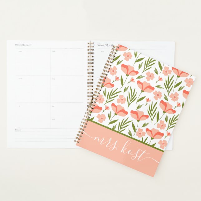 Lehrerin Floral Planner Planer (Anzeige)