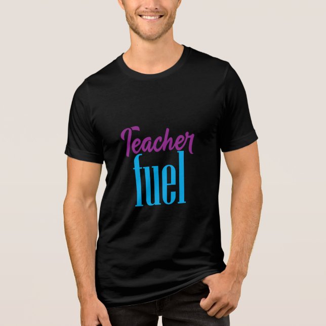Lehrerin Fuel Typografie Tri-Blend Shirt (Vorderseite)
