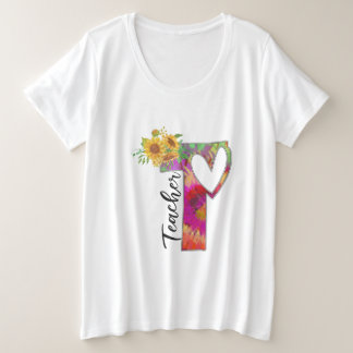 Lehrerin für Blume Große Größe T-Shirt