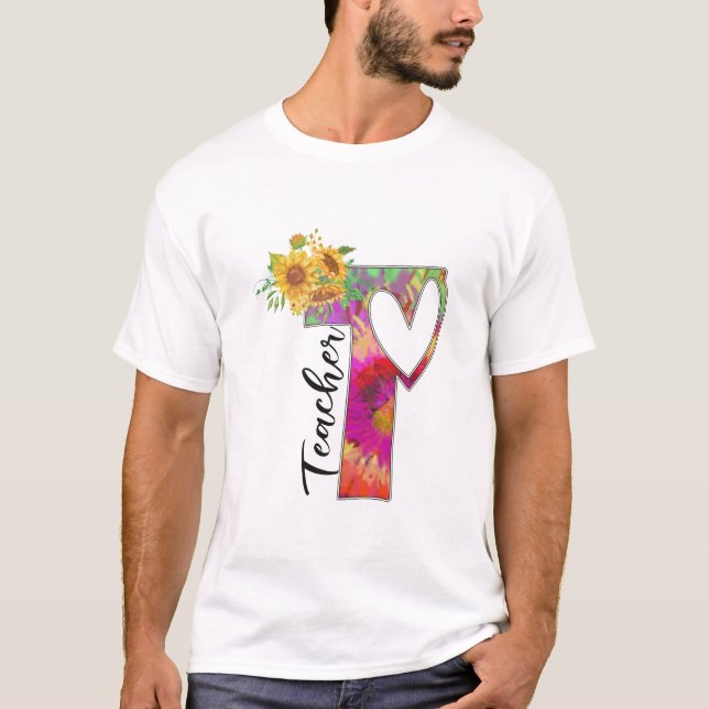 Lehrerin für Blume T-Shirt (Vorderseite)
