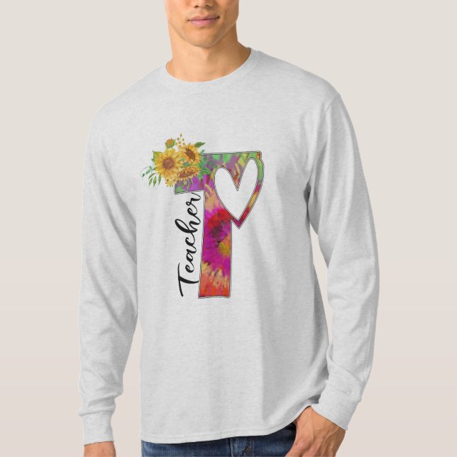 Lehrerin für Blume T-Shirt (Vorderseite)
