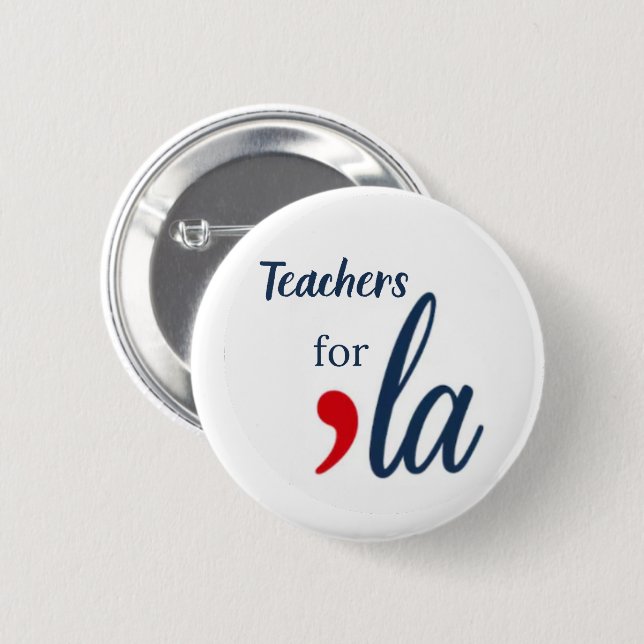 Lehrerin für 'la Kamala Harris. weißer Kreis Button (Vorne & Hinten)