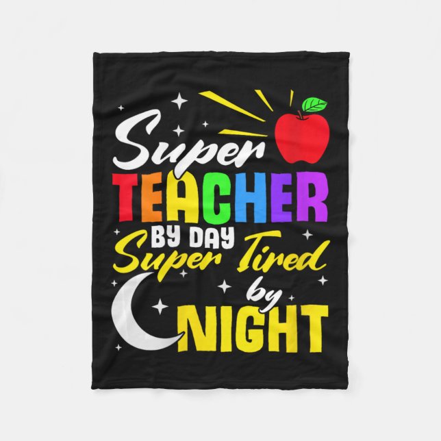 Lehrerin für Tag durch Nachtlehrerschule übermüdet Fleecedecke (Vorderseite)