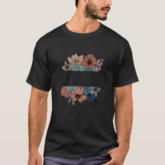 Lehrerin für Vorschule für Frauen    Retro-Blumen- T-Shirt