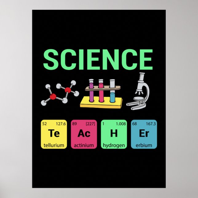 Lehrerin - Geschenk des Naturwissenschaftslehrers  Poster (Vorne)