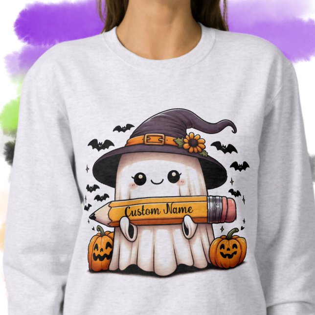 Lehrerin Ghost individualisierbares Sweatshirt (Von Creator hochgeladen)