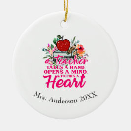 Lehrerin gibt Personalisiertes Geschenk Keramik Ornament