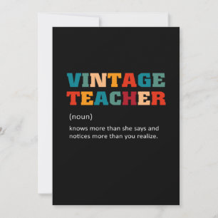 Lehrerin gibt Vintagen Lehrer ein Geschenk Feiertagskarte