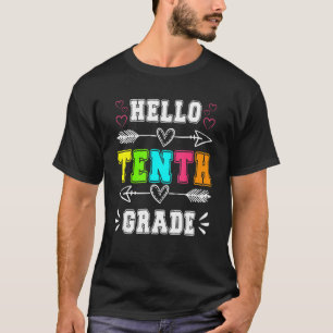 Lehrerin Hallo Zehnte Grad zurück zur Schule 10. G T-Shirt