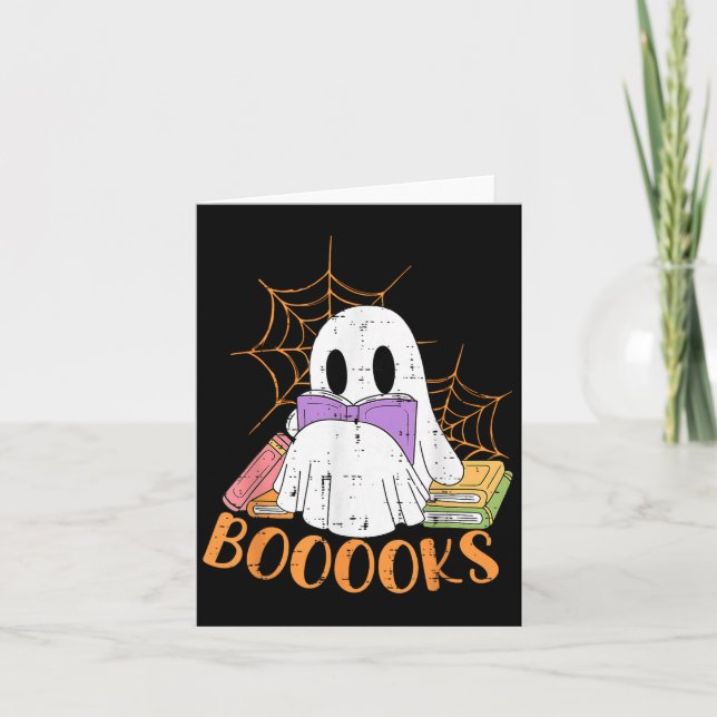 Lehrerin Halloween Shirt Ghost Lehrer Buchbiblioth Karte (Vorderseite)