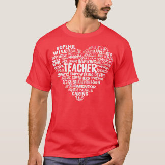 Lehrerin Herz Word Cloud T-Shirt