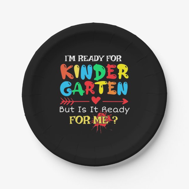 Lehrerin Ich bin bereit für den Kindergarten Pappteller (Vorderseite)