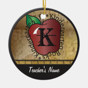Lehrerin im Vintage-Stil Kindergarten Tafel Keramik Ornament