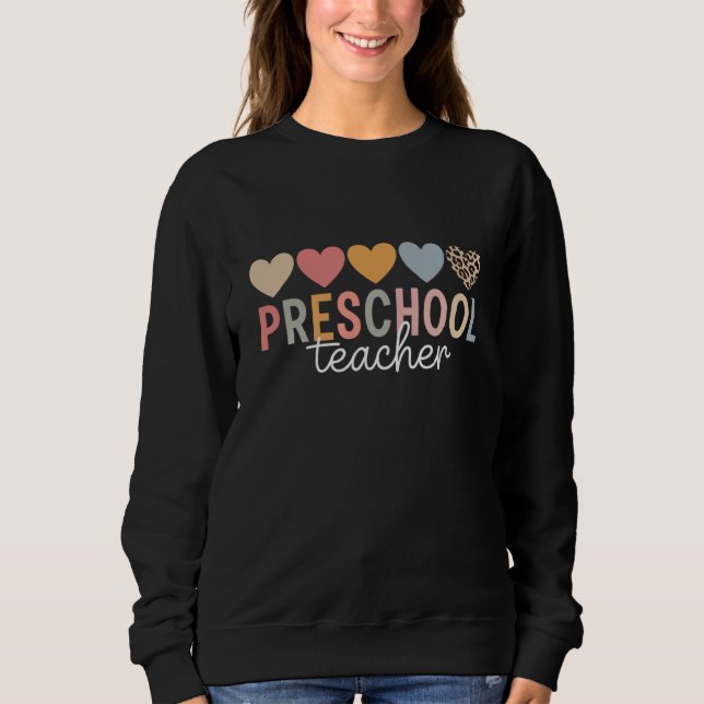 Lehrerin in der Vorschule zurück zur Schule Sweatshirt (Vorderseite)