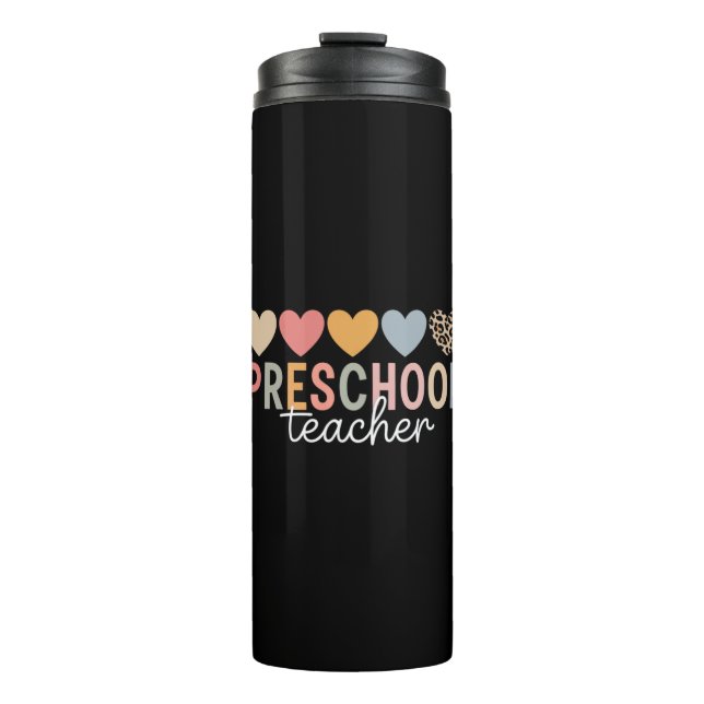 Lehrerin in der Vorschule zurück zur Schule Thermosbecher (Vorderseite)
