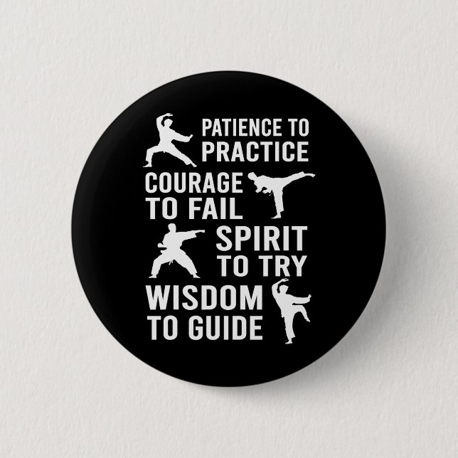 Lehrerin Karate Student Praktik Karate Tra Button (Vorderseite)