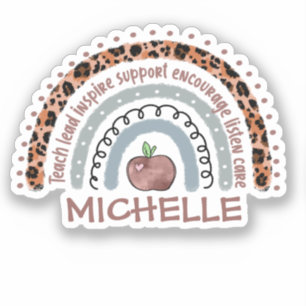 Lehrerin Kernwerte Rainbow Aufkleber