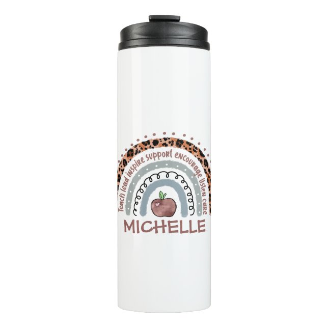 Lehrerin Kernwerte Rainbow Thermosbecher (Vorderseite)