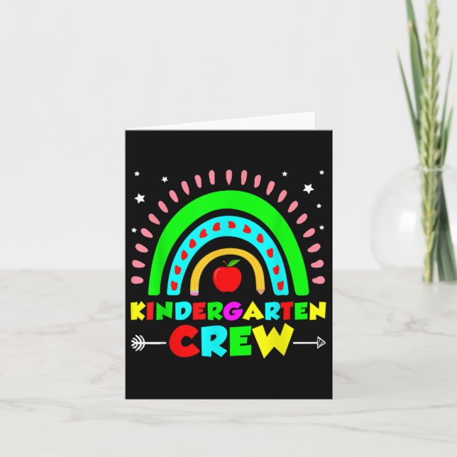 Lehrerin Kindergarten Crew Sonniger erster Tag Karte (Vorderseite)