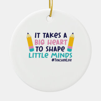 Lehrerin Kunst braucht ein großes Herz Keramik Ornament