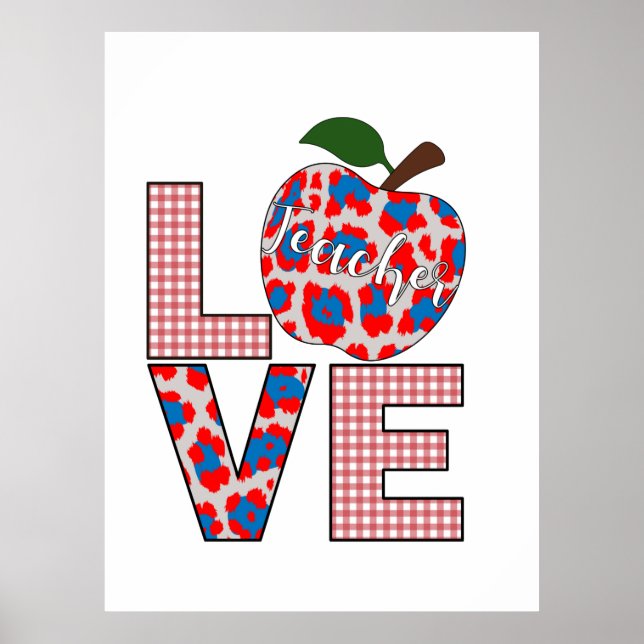 Lehrerin Kunst Liebe Lehren Poster (Vorne)
