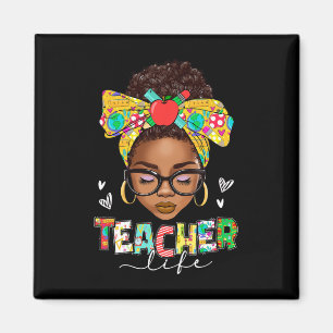 Lehrerin Leben Unordentlicher Dutt Afro Afroamerik Magnet